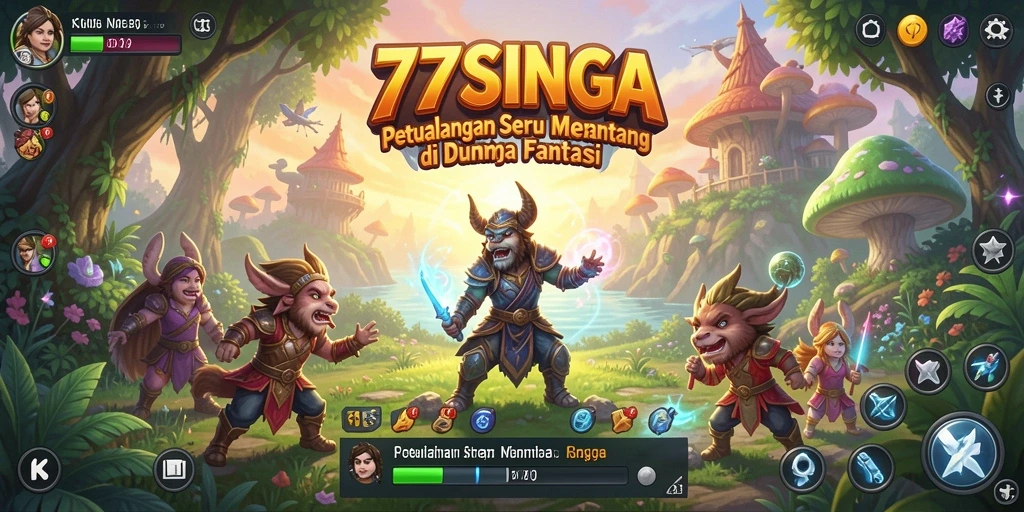 Screenshot gameplay 77SINGA menunjukkan aksi petualangan yang mendebarkan.