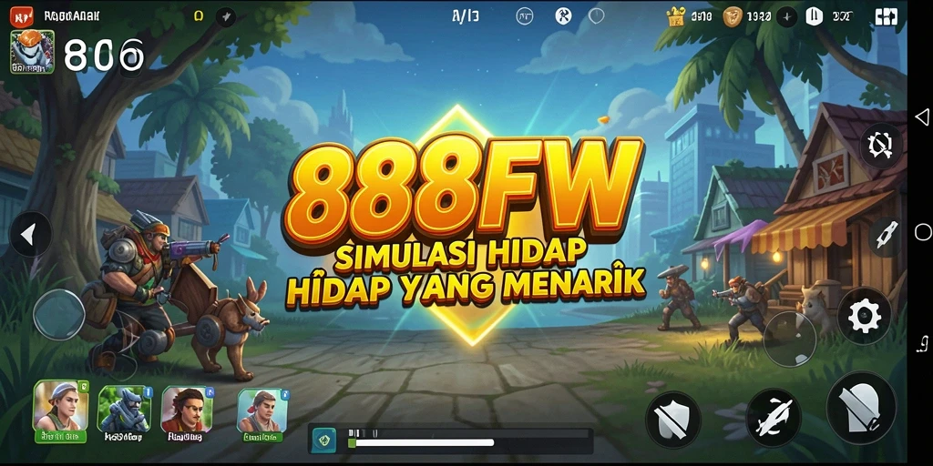 Screenshot 888FW menampilkan karakter dalam lingkungan simulasi yang realistis.