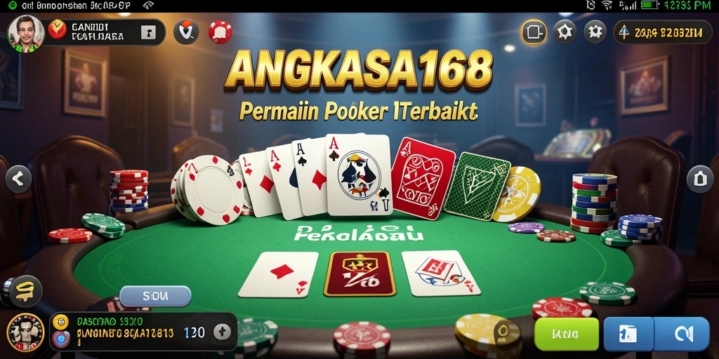 Gameplay menarik dalam aplikasi ANGKASA168 menunjukkan keseruan bermain poker.