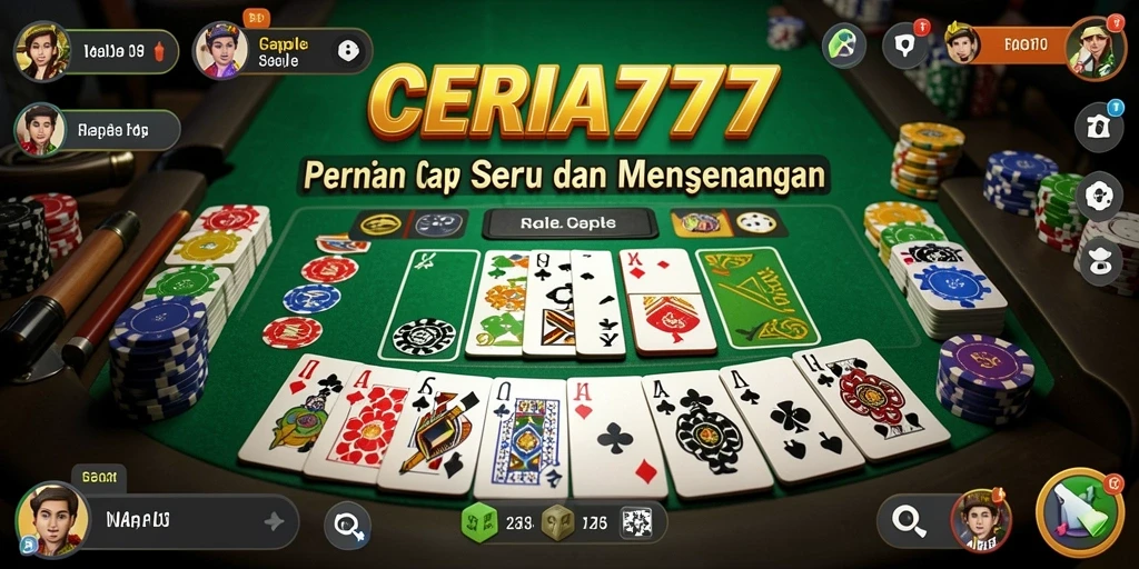 Tampilan gameplay Gaple yang seru dan interaktif dalam CERIA777.