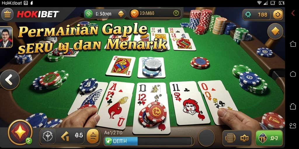 Tampilan gameplay seru HOKIBET dalam permainan Gaple yang menantang.