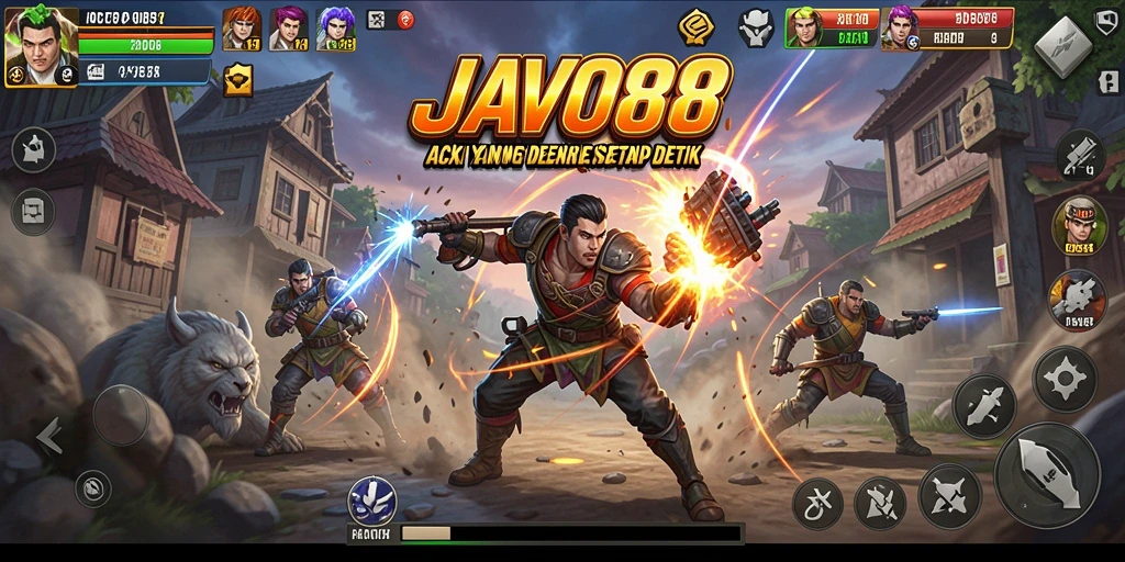 Tampilan gameplay menegangkan dari JAVO88 dengan aksi seru.