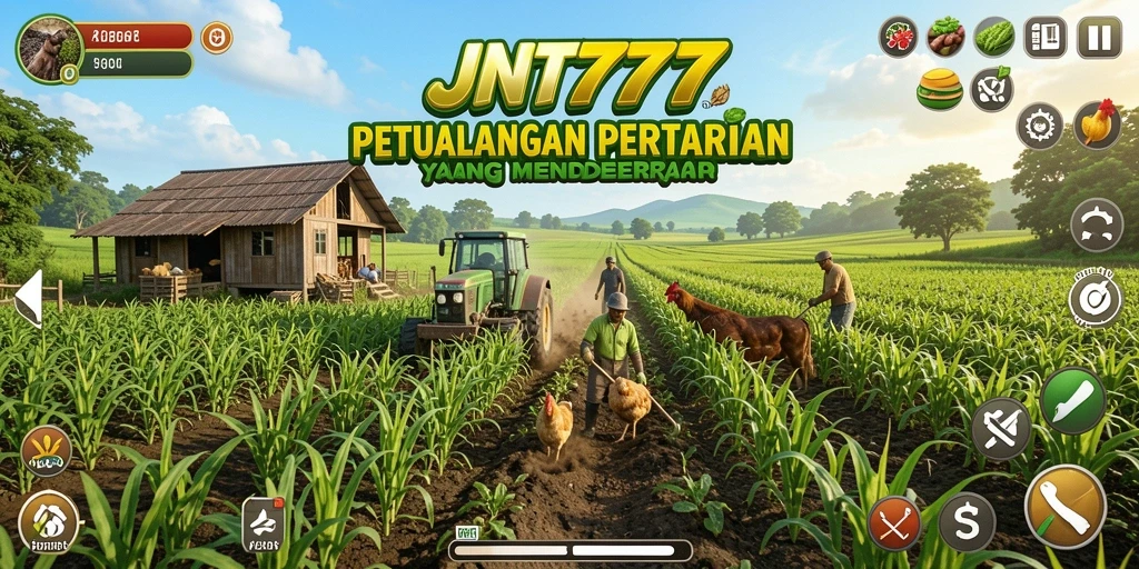 Screenshot JNT777 menampilkan suasana ladang yang indah dan berwarna.