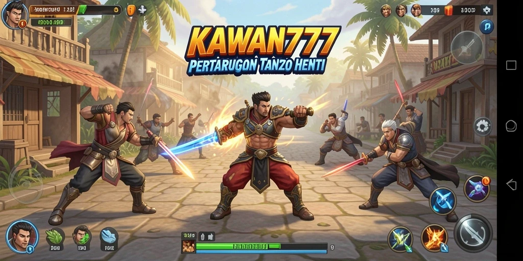 Gameplay seru KAWAN777 dengan aksi pertarungan yang mendebarkan.