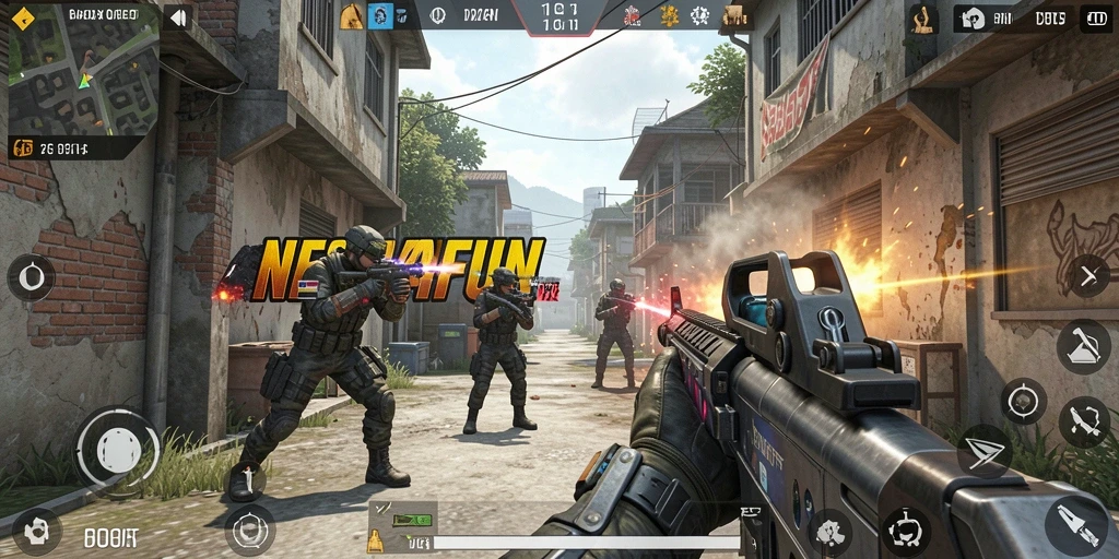 Gameplay seru dan mendebarkan di NESIAFUN FPS.