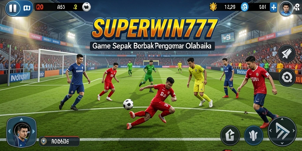 Tampilan gameplay menarik dari SUPERWIN777 yang menggambarkan aksi sepak bola.