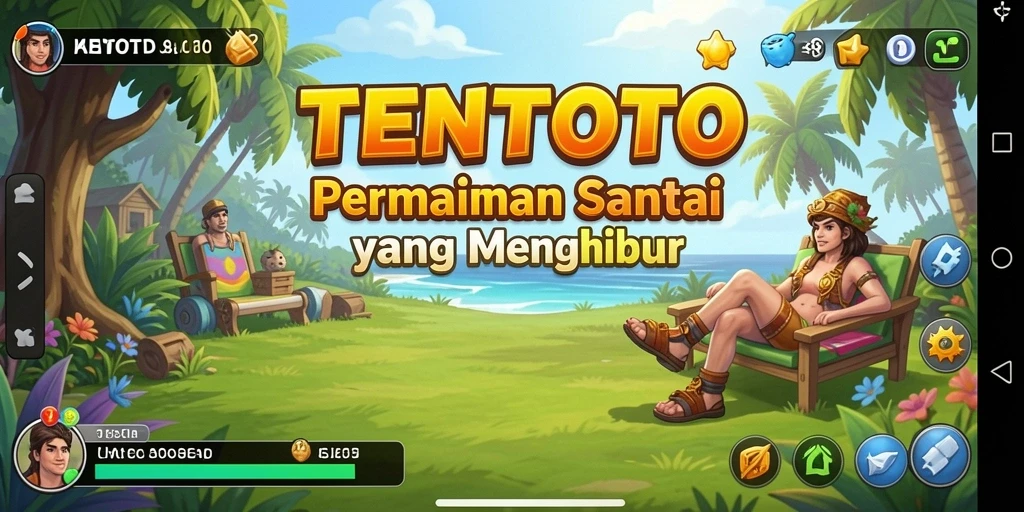 Gameplay TENTOTO yang santai dan penuh warna.