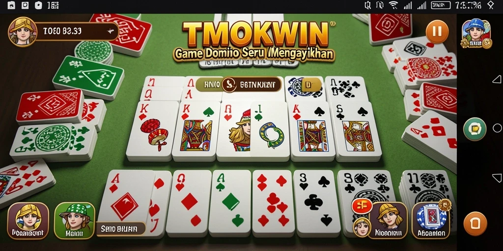 Screenshot gameplay TMOKWIN menampilkan keasyikan bermain domino.