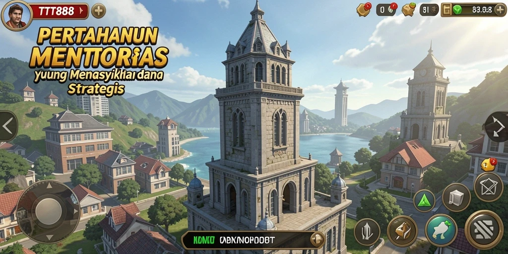 Tampilan gameplay seru di TTT888 dengan menara pertahanan yang strategis.